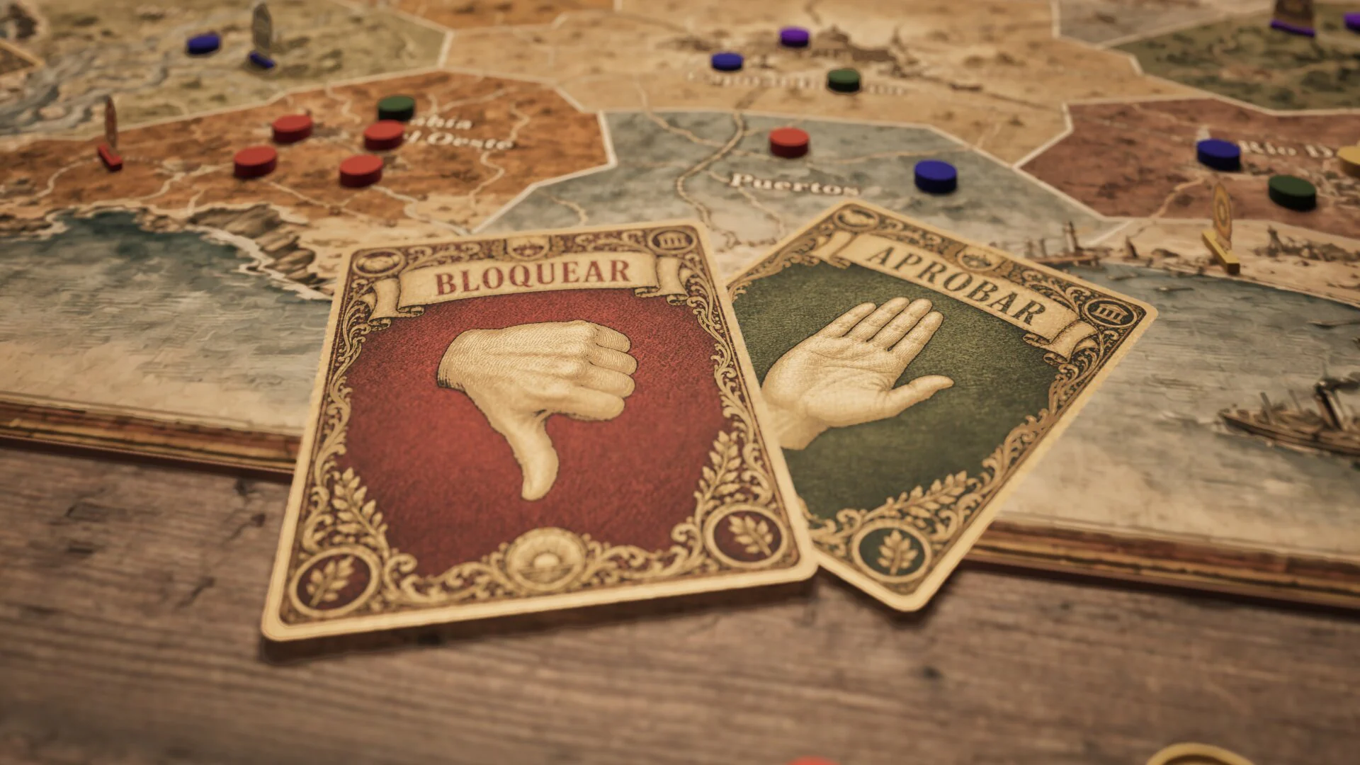 Cartas de voto de Monterra sobre el tablero
