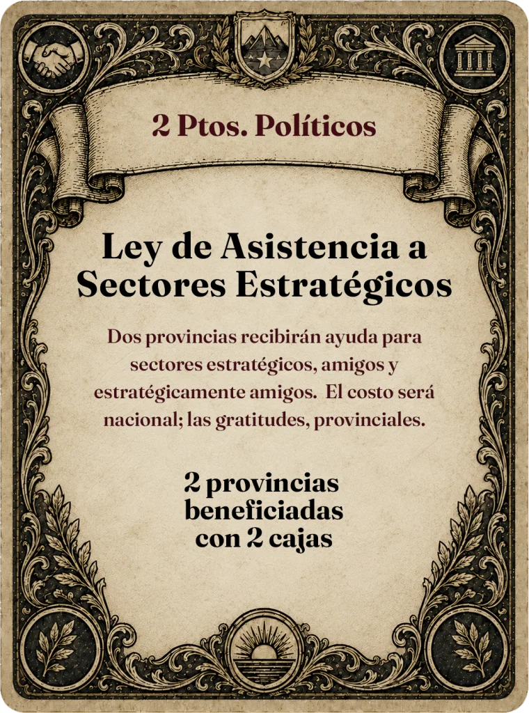 Ley de Asistencia a Sectores Estratégicos: 2 Puntos Políticos y 2 provincias beneficiadas con 2 Cajas